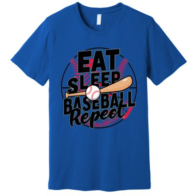 Eat Sleep Baseball Repeat Funny Baseball Player Funny Gift Premium T-Shirt