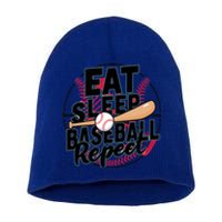 Eat Sleep Baseball Repeat Funny Baseball Player Funny Gift Short Acrylic Beanie