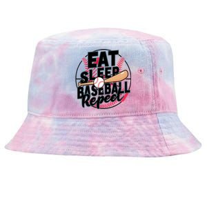 Eat Sleep Baseball Repeat Funny Baseball Player Funny Gift Tie-Dyed Bucket Hat