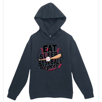 Eat Sleep Baseball Repeat Funny Baseball Player Funny Gift Urban Pullover Hoodie