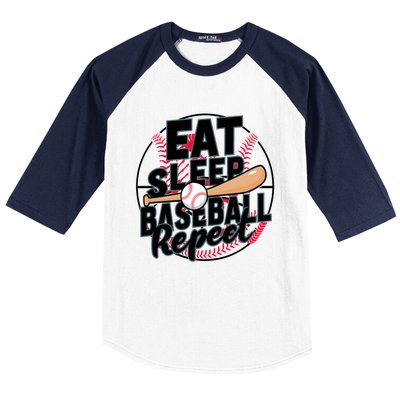 Eat Sleep Baseball Repeat Funny Baseball Player Funny Gift Baseball Sleeve Shirt