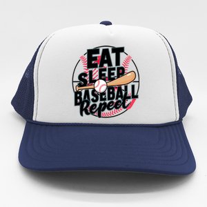 Eat Sleep Baseball Repeat Funny Baseball Player Funny Gift Trucker Hat