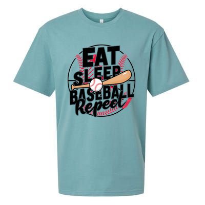 Eat Sleep Baseball Repeat Funny Baseball Player Funny Gift Sueded Cloud Jersey T-Shirt