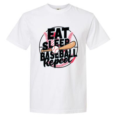 Eat Sleep Baseball Repeat Funny Baseball Player Funny Gift Garment-Dyed Heavyweight T-Shirt