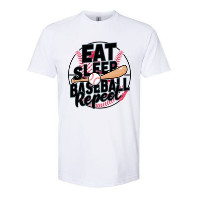 Eat Sleep Baseball Repeat Funny Baseball Player Funny Gift Softstyle CVC T-Shirt