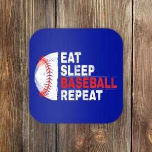 Eat Sleep Baseball Repeat Funny Bat And Ball Softball Lovers Cool Gift Coaster