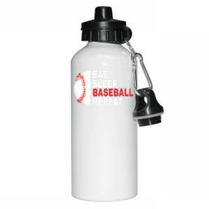 Eat Sleep Baseball Repeat Funny Bat And Ball Softball Lovers Cool Gift Aluminum Water Bottle