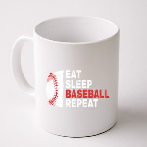 Eat Sleep Baseball Repeat Funny Bat And Ball Softball Lovers Cool Gift Coffee Mug