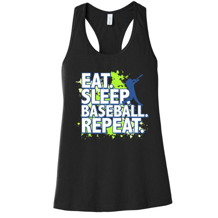 Eat Sleep Baseball Repeat Women's Racerback Tank