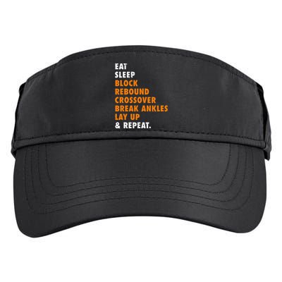 Eat Sleep Basketball Repeat Funny Gift For Basketball Player Adult Drive Performance Visor