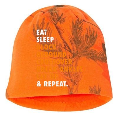 Eat Sleep Basketball Repeat Funny Gift For Basketball Player Kati - Camo Knit Beanie