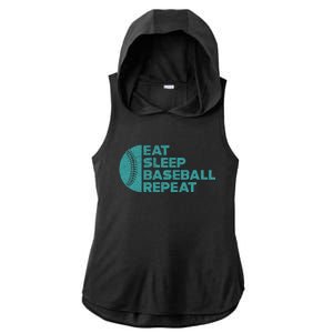 Eat Sleep Baseball Repeat Funny Bat And Ball Softball Lovers Gift Ladies PosiCharge Tri-Blend Wicking Draft Hoodie Tank