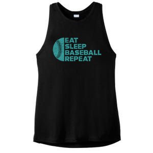 Eat Sleep Baseball Repeat Funny Bat And Ball Softball Lovers Gift Ladies PosiCharge Tri-Blend Wicking Tank