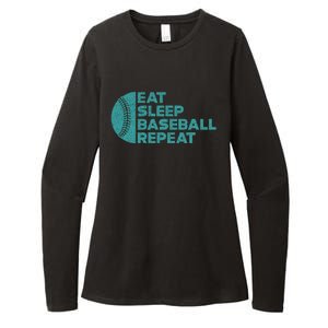 Eat Sleep Baseball Repeat Funny Bat And Ball Softball Lovers Gift Womens CVC Long Sleeve Shirt