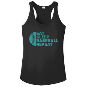 Eat Sleep Baseball Repeat Funny Bat And Ball Softball Lovers Gift Ladies PosiCharge Competitor Racerback Tank