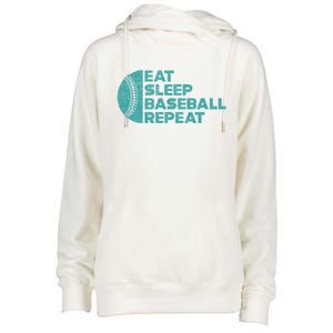 Eat Sleep Baseball Repeat Funny Bat And Ball Softball Lovers Gift Womens Funnel Neck Pullover Hood