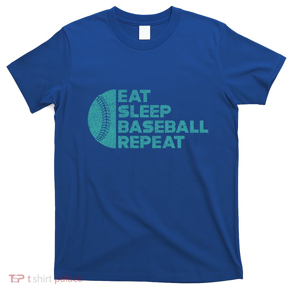 Eat Sleep Baseball Repeat Funny Bat And Ball Softball Lovers Gift T-Shirt