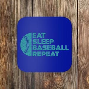 Eat Sleep Baseball Repeat Funny Bat And Ball Softball Lovers Gift Coaster