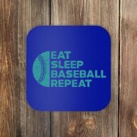 Eat Sleep Baseball Repeat Funny Bat And Ball Softball Lovers Gift Coaster