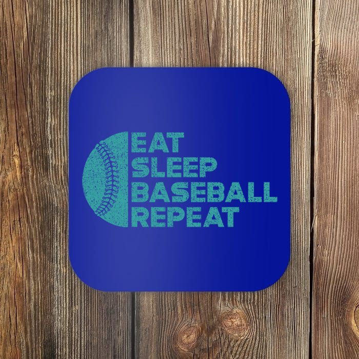 Eat Sleep Baseball Repeat Funny Bat And Ball Softball Lovers Gift Coaster