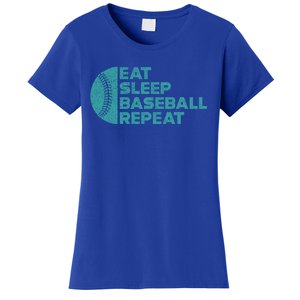 Eat Sleep Baseball Repeat Funny Bat And Ball Softball Lovers Gift Women's T-Shirt