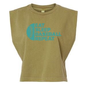 Eat Sleep Baseball Repeat Funny Bat And Ball Softball Lovers Gift Garment-Dyed Women's Muscle Tee