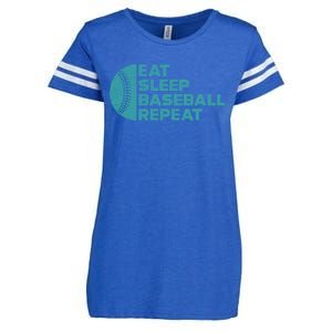 Eat Sleep Baseball Repeat Funny Bat And Ball Softball Lovers Gift Enza Ladies Jersey Football T-Shirt