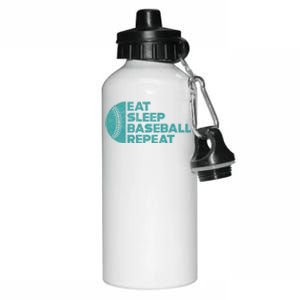 Eat Sleep Baseball Repeat Funny Bat And Ball Softball Lovers Gift Aluminum Water Bottle