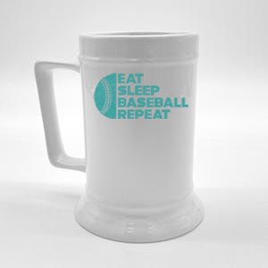 Eat Sleep Baseball Repeat Funny Bat And Ball Softball Lovers Gift Beer Stein