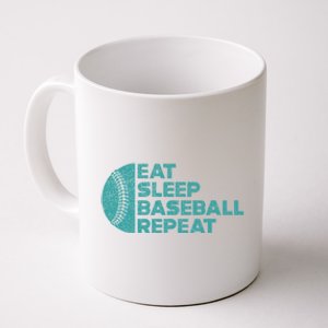 Eat Sleep Baseball Repeat Funny Bat And Ball Softball Lovers Gift Coffee Mug