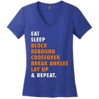 Eat Sleep Basketball Repeat Funny Gift For Basketball Player Women's V-Neck T-Shirt