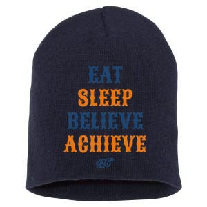 Eat Sleep Believe Achieve Short Acrylic Beanie