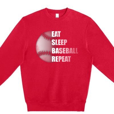 Eat Sleep Baseball Repeat Meaningful Gift Premium Crewneck Sweatshirt