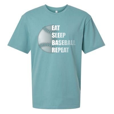 Eat Sleep Baseball Repeat Meaningful Gift Sueded Cloud Jersey T-Shirt