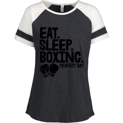 Eat Sleep Boxing Perfect Day Funny Wo Boxing Sports Love Premium Enza Ladies Jersey Colorblock Tee