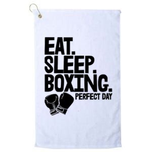 Eat Sleep Boxing Perfect Day Funny Wo Boxing Sports Love Premium Platinum Collection Golf Towel