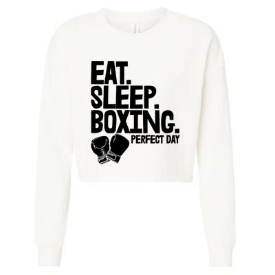 Eat Sleep Boxing Perfect Day Funny Wo Boxing Sports Love Premium Cropped Pullover Crew