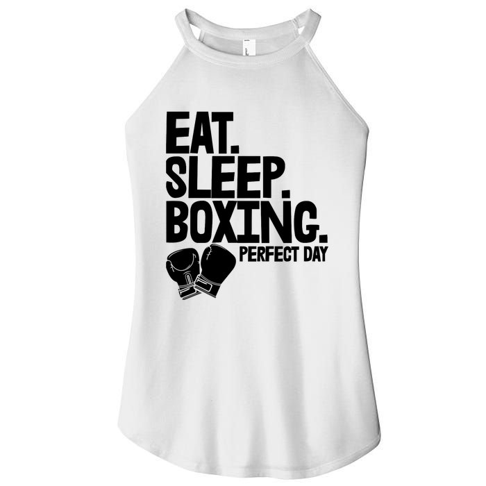 Eat Sleep Boxing Perfect Day Funny Wo Boxing Sports Love Premium Women’s Perfect Tri Rocker Tank