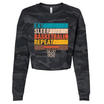 Eat. Sleep. Basketball. Repeat. Basketball Youths Bball Cropped Pullover Crew