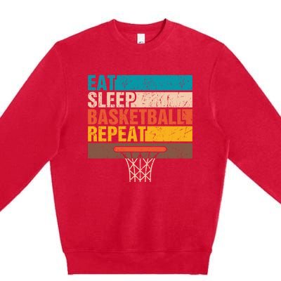 Eat. Sleep. Basketball. Repeat. Basketball Youths Bball Premium Crewneck Sweatshirt