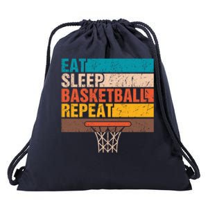 Eat. Sleep. Basketball. Repeat. Basketball Youths Bball Drawstring Bag