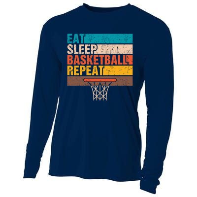 Eat. Sleep. Basketball. Repeat. Basketball Youths Bball Cooling Performance Long Sleeve Crew