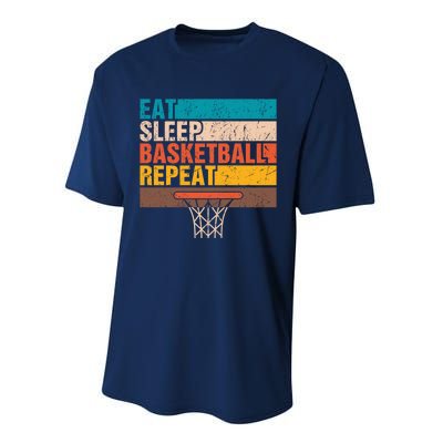 Eat. Sleep. Basketball. Repeat. Basketball Youths Bball Performance Sprint T-Shirt