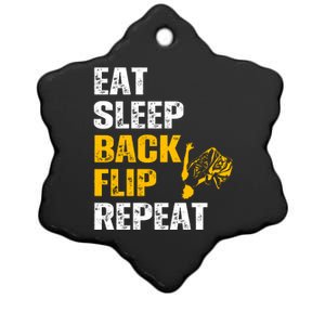 Eat Sleep Back Flip Repeat Acrobat Gymnastics Gift Ceramic Star Ornament