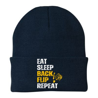 Eat Sleep Back Flip Repeat Acrobat Gymnastics Gift Knit Cap Winter Beanie