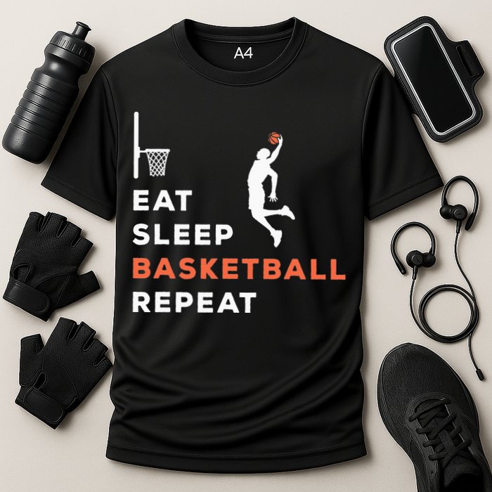 Eat Sleep Basketball Repeat Player Coach Hooper Performance Shirt