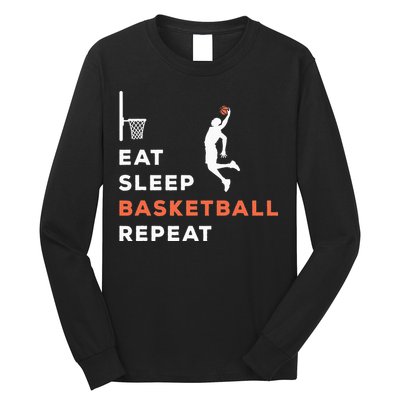 Eat Sleep Basketball Repeat Player Coach Hooper Long Sleeve Shirt