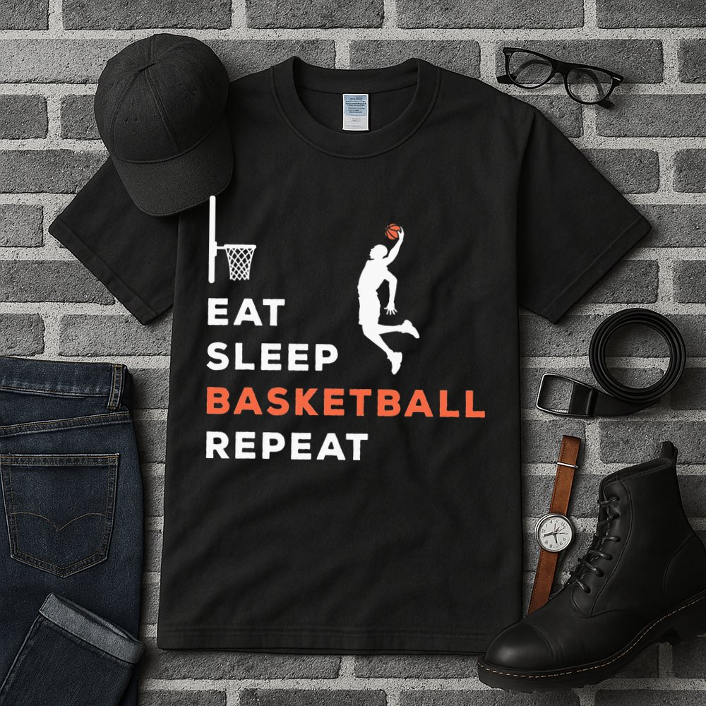 Eat Sleep Basketball Repeat Player Coach Hooper Tall T-Shirt