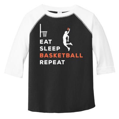 Eat Sleep Basketball Repeat Player Coach Hooper Toddler Fine Jersey T-Shirt