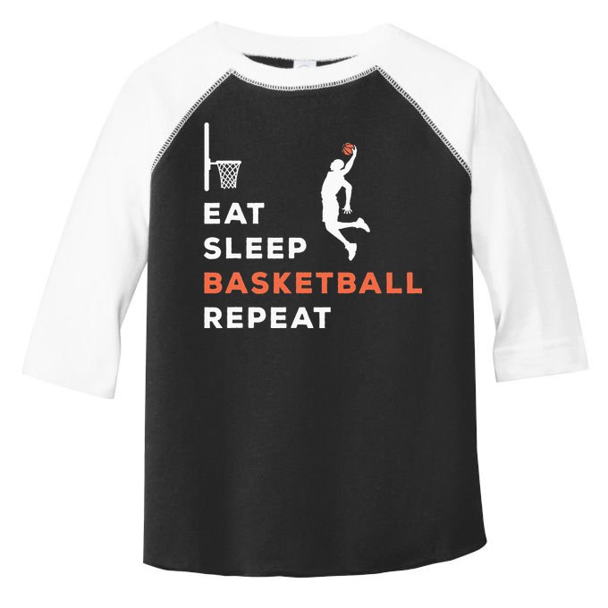 Eat Sleep Basketball Repeat Player Coach Hooper Toddler Fine Jersey T-Shirt